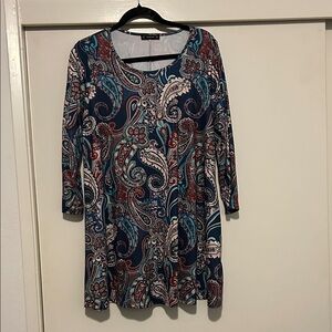 Paisley Print Women's Dress//Long Top